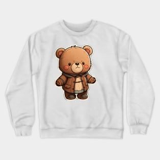 Cute Bear Cartoon Adventurer Adorable Kawaii Animal Crewneck Sweatshirt